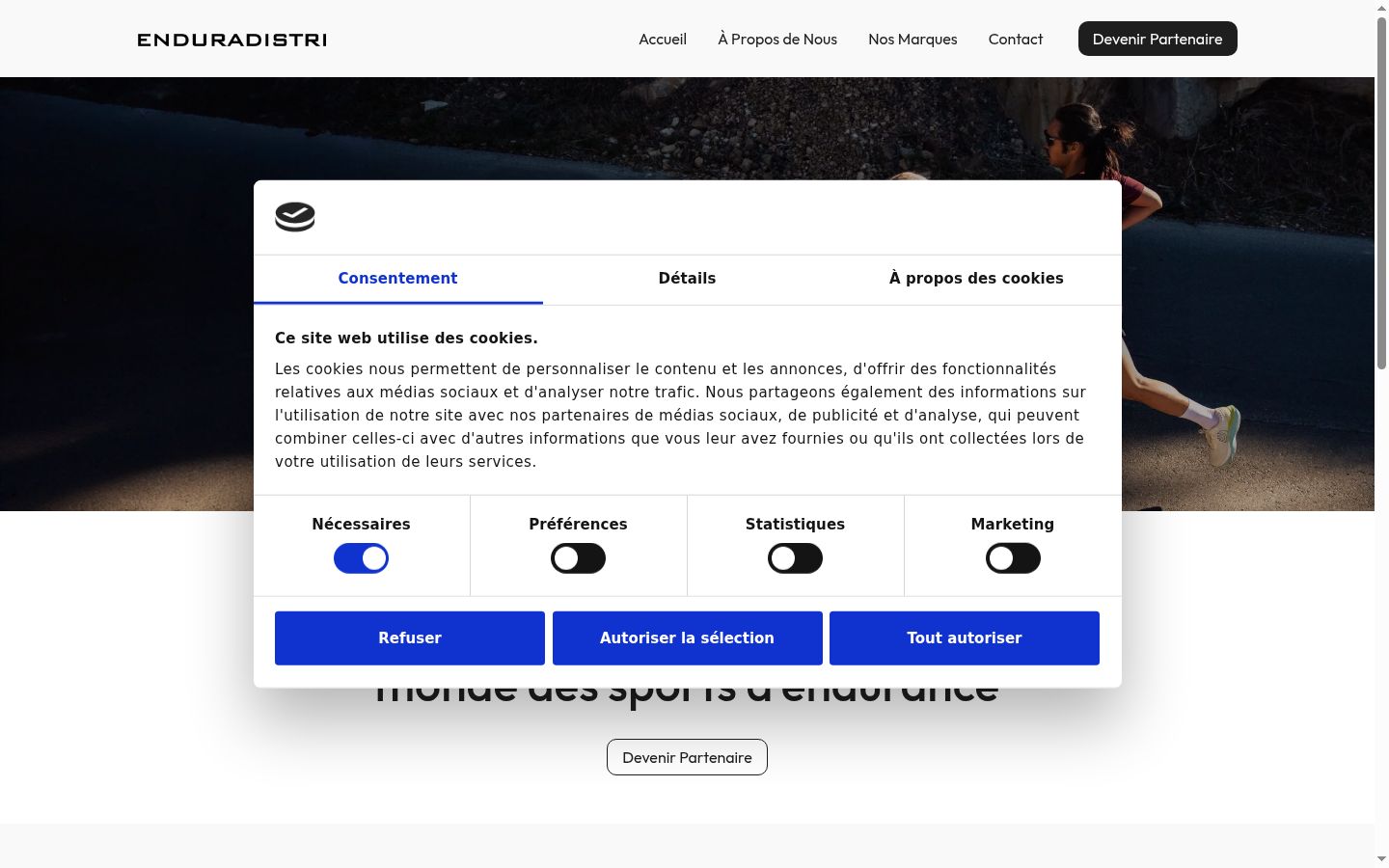 Screenshot tal-banner tal-kunsens muri qabel kwalunkwe interazzjoni