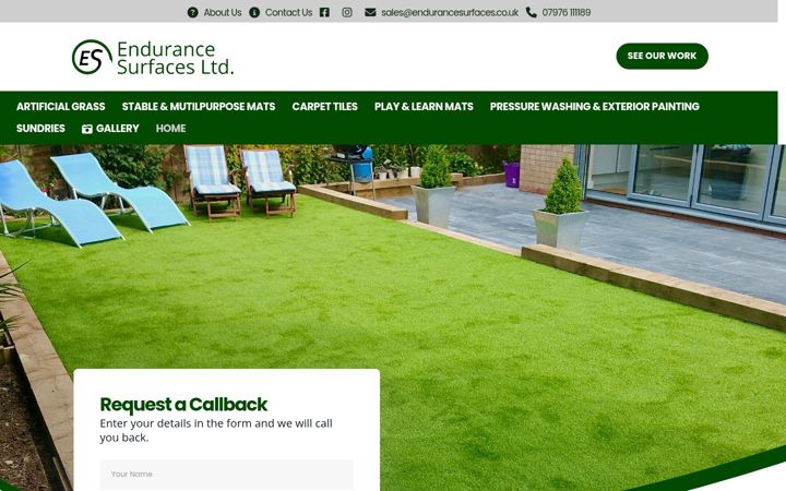 Screenshot ta' endurancesurfaces.co.uk