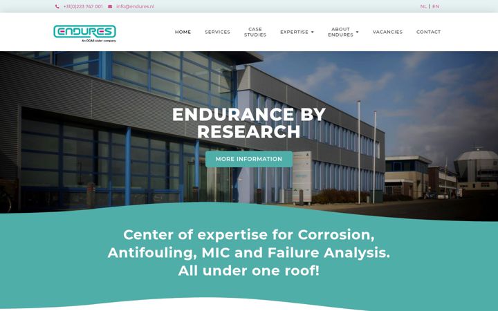 Screenshot ta' endures.co.uk