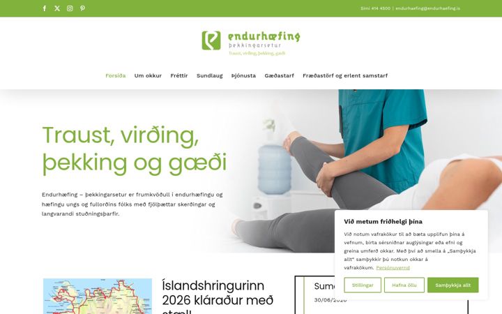 Screenshot of endurhaefing.is