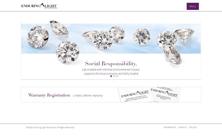 Screenshot of enduringlightmoissanite.com