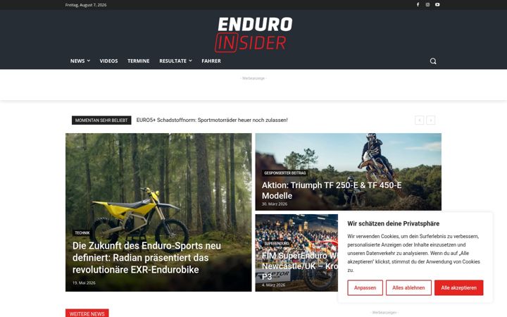 Skærmbillede af enduro-insider.at