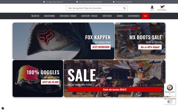 Skjámynd af enduro-store.de