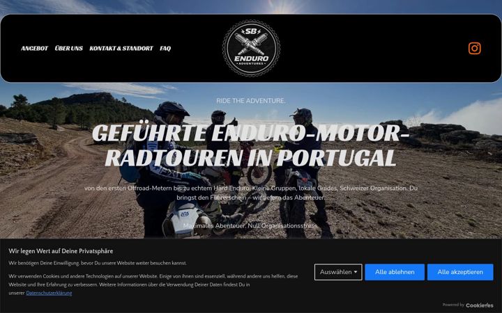 Capture d'écran de enduroadventures.ch