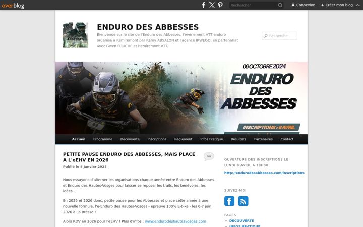 Screenshot of endurodesabbesses.com