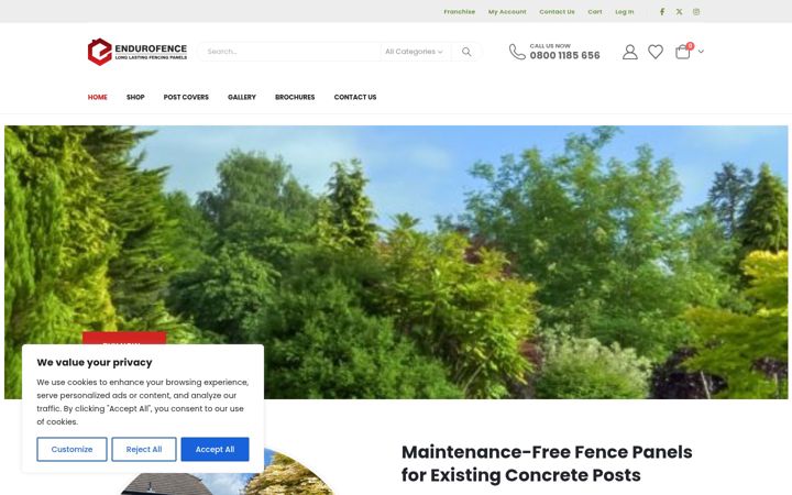 Screenshot ta' endurofence.co.uk