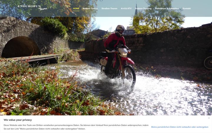 Screenshot of endurofuntours.com