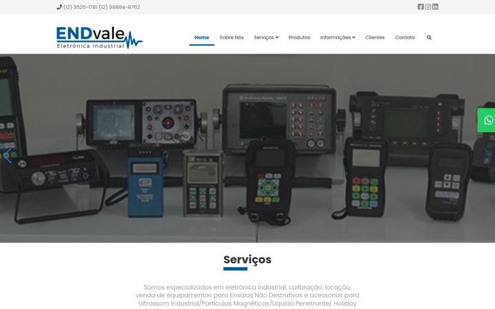 Captură de ecran a endvale.com.br