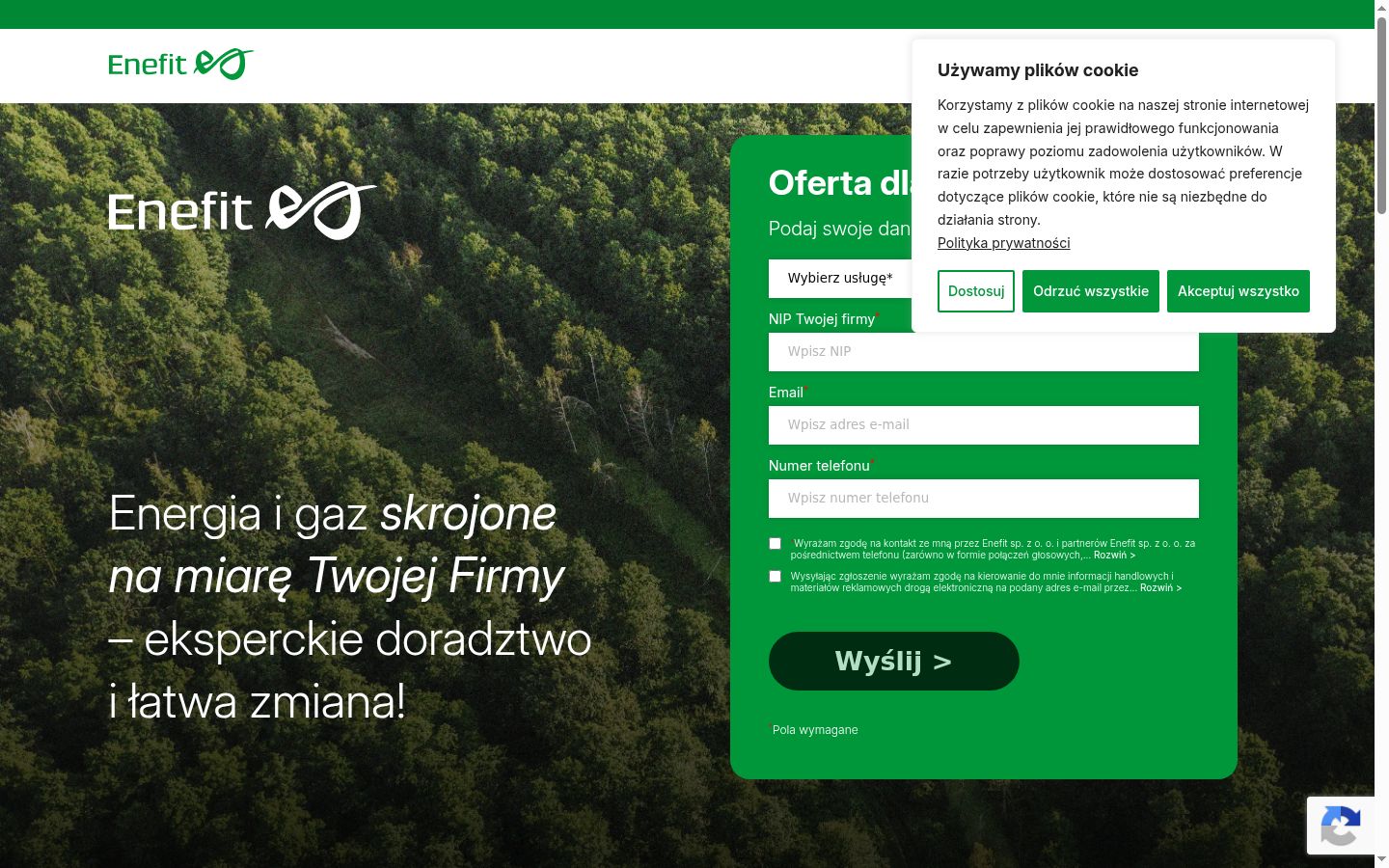 Snímek obrazovky baneru souhlasu zobrazeného před jakoukoli interakcí