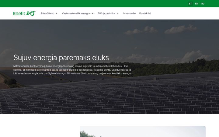 Screenshot of enefit.com