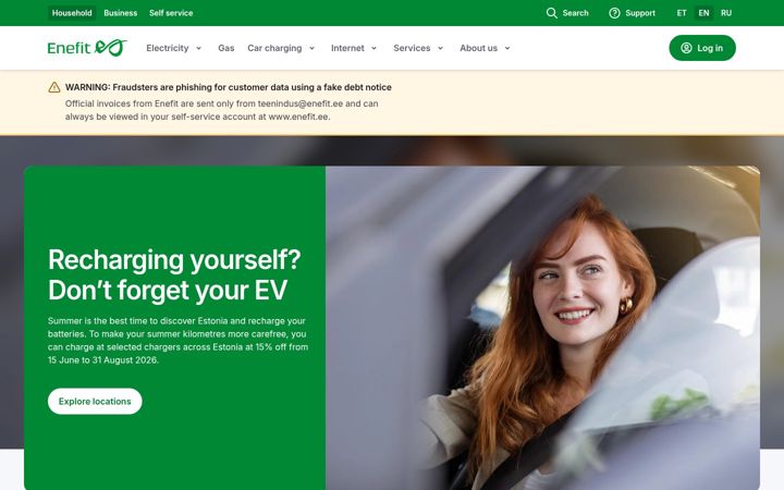 Skärmbild av enefit.fi