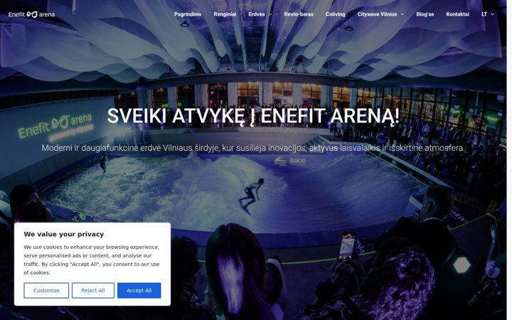 Snímek obrazovky enefitarena.lt
