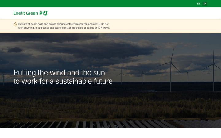 Screenshot of enefitgreen.com