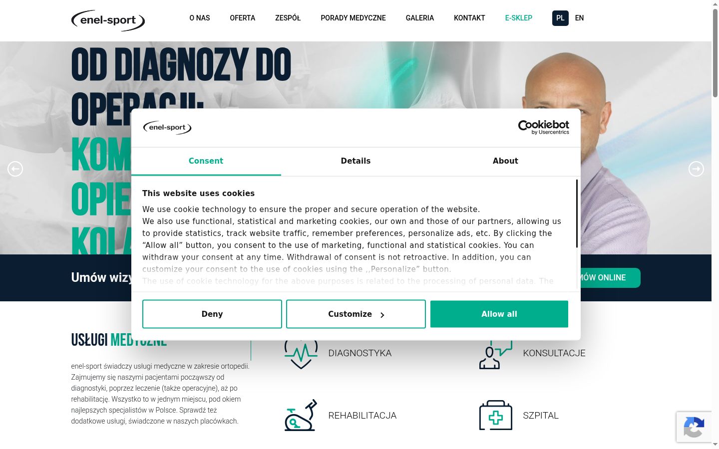 Snímek obrazovky baneru souhlasu zobrazeného před jakoukoli interakcí