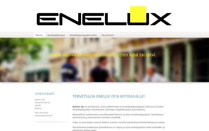 Skärmbild av enelux.fi