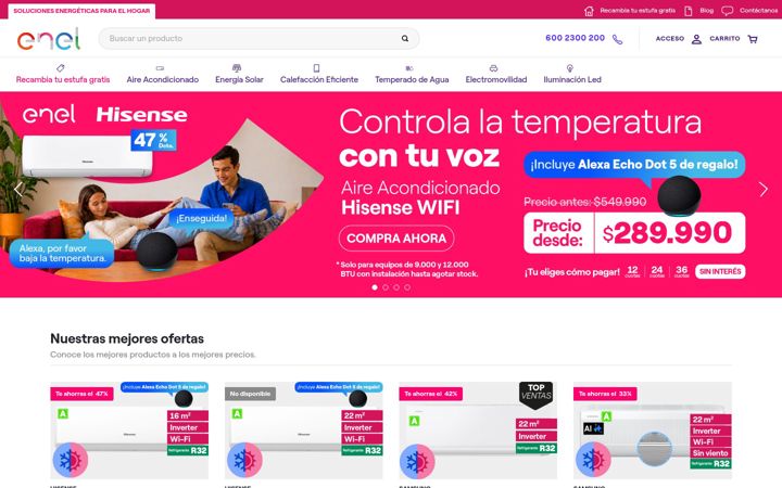 Screenshot of enelxstore.com