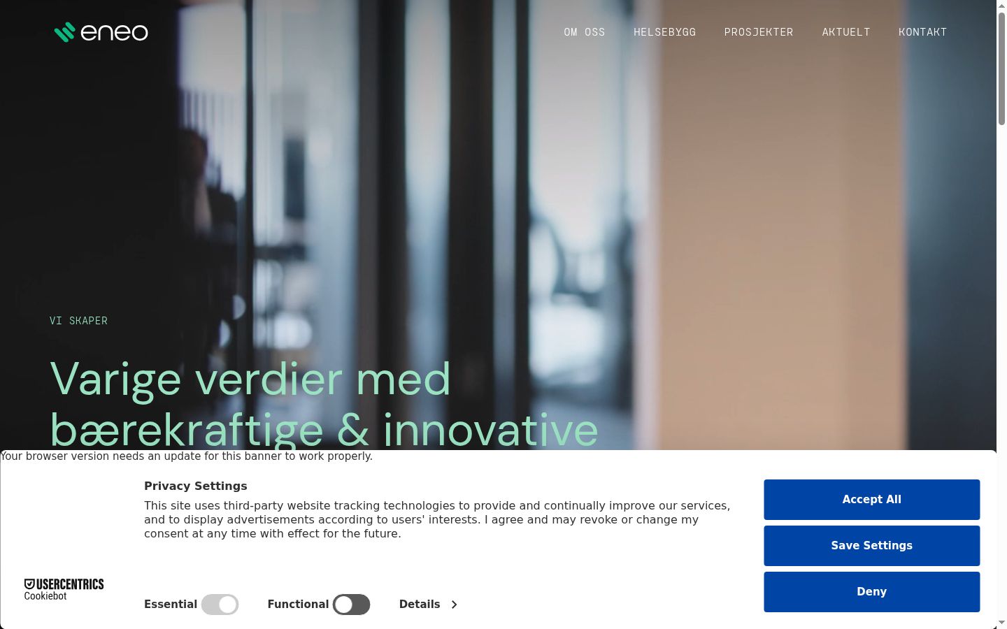 Screenshot van de toestemmingsbanner zoals getoond vóór enige interactie