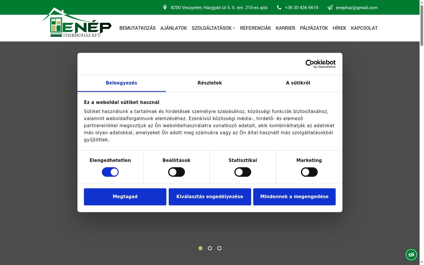 Snímek obrazovky baneru souhlasu zobrazeného před jakoukoli interakcí