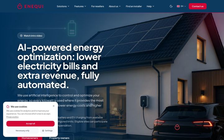 Screenshot of enequi.com