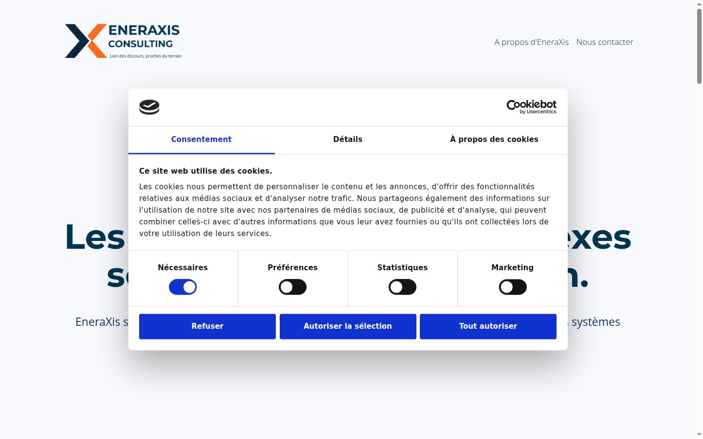 Screenshot of the consent banner shown before any interaction
