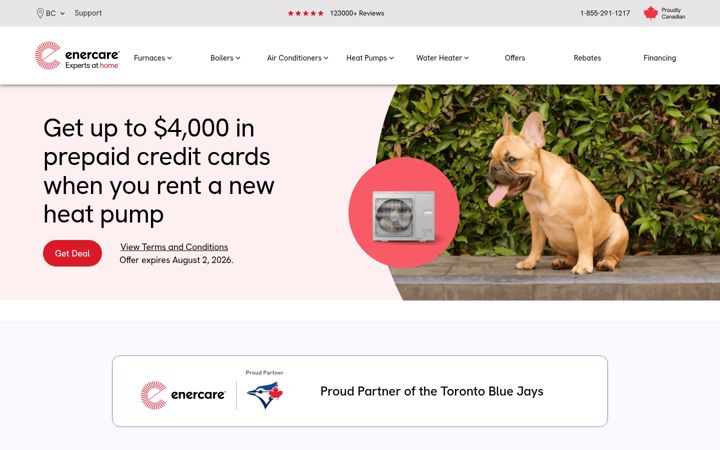 Screenshot of enercare.ca