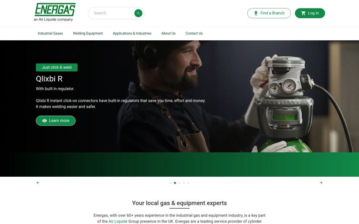 Snímek obrazovky energas.co.uk