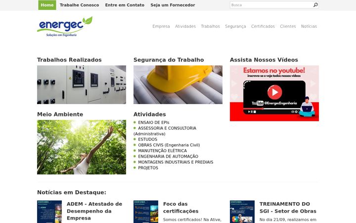 Captură de ecran a energec.com.br