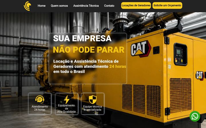 Captură de ecran a energeticageradores.com.br