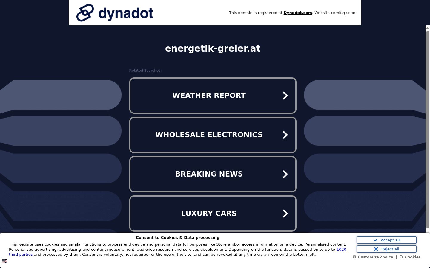 Screenshot del banner di consenso mostrato prima di qualsiasi interazione