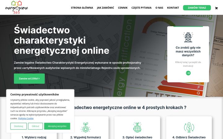 Snímek obrazovky energetyczne365.pl