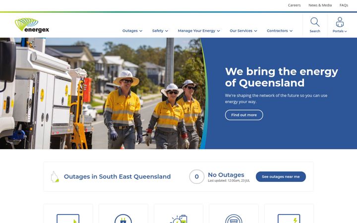 Screenshot of energex.com.au