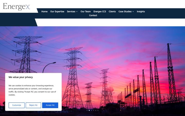 Screenshot of energex.partners