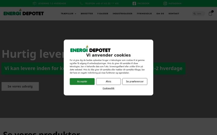 Skärmbild av energi-depotet.dk