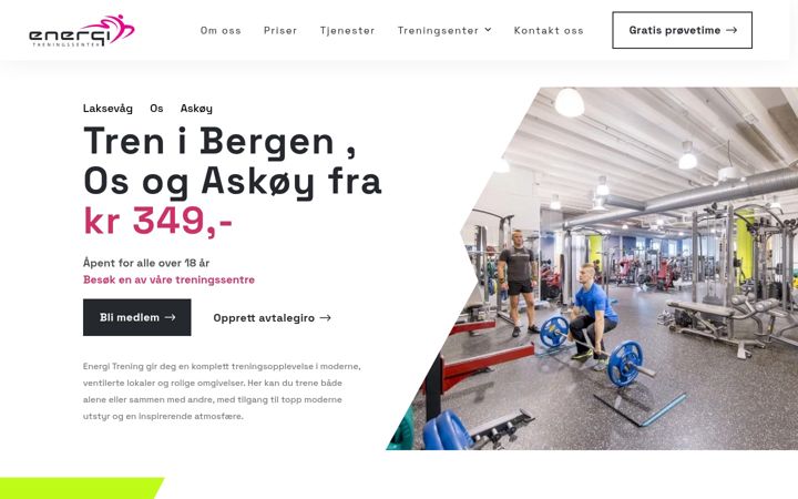 Screenshot van energi-trening.no