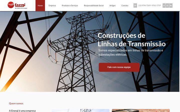 Captură de ecran a energi.com.br