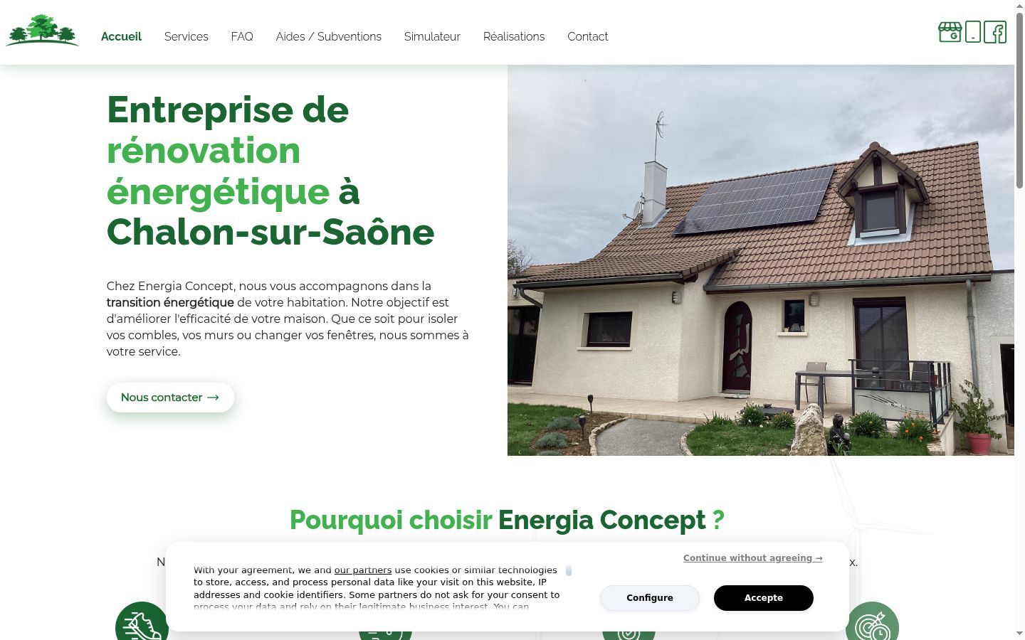 Screenshot of the consent banner shown before any interaction