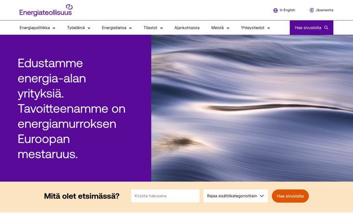 Skärmbild av energia.fi