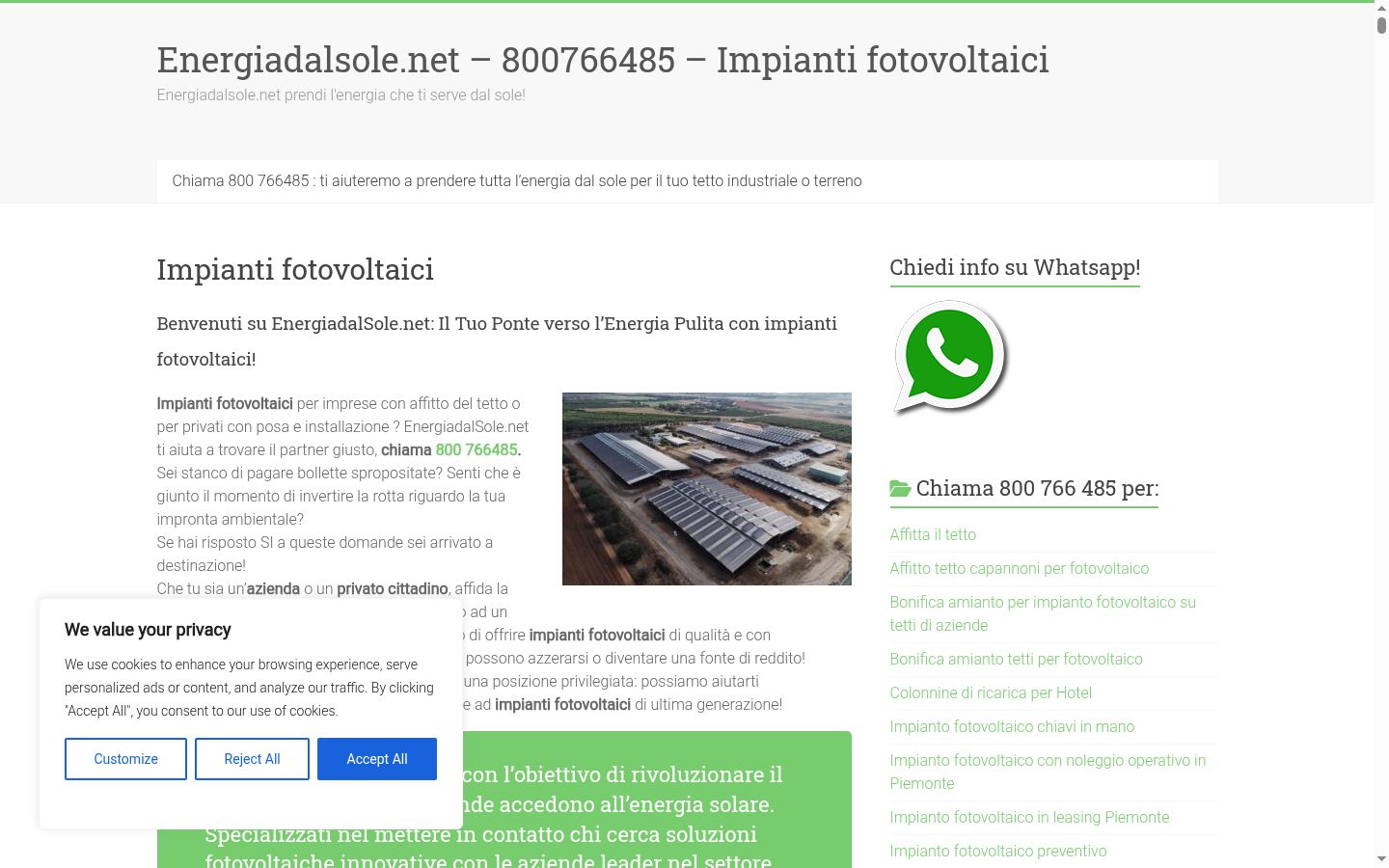 Skärmbild av samtyckesbannern som visades före någon interaktion