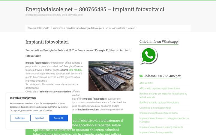 Captura de ecrã de energiadalsole.net