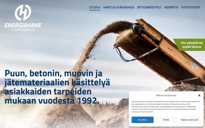 Екранна снимка на energiahake.fi