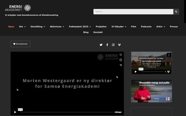 Skärmbild av energiakademiet.dk