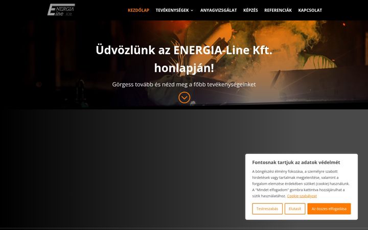 Snímek obrazovky energialine.hu