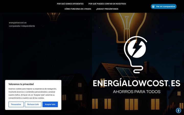 Екранна снимка на energialowcost.es