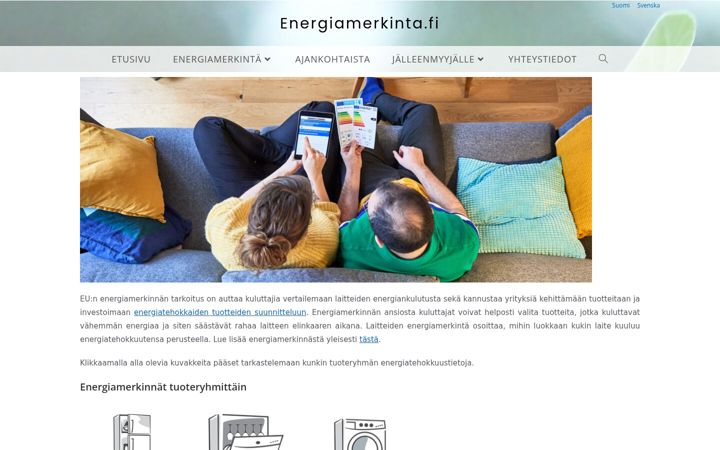 Екранна снимка на energiamerkinta.fi