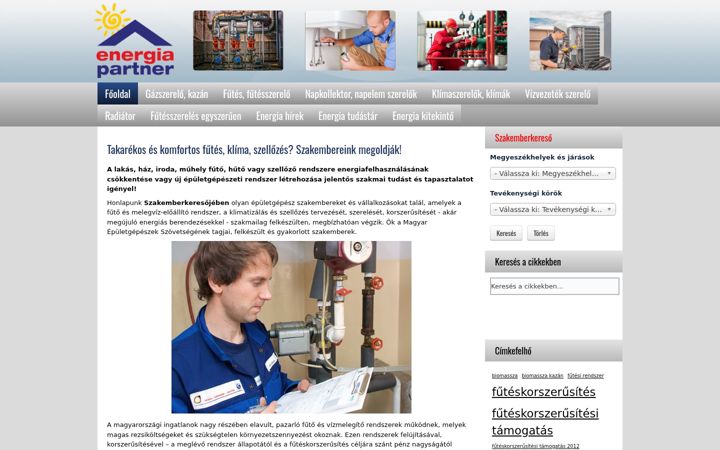 Snímek obrazovky energiapartner.hu