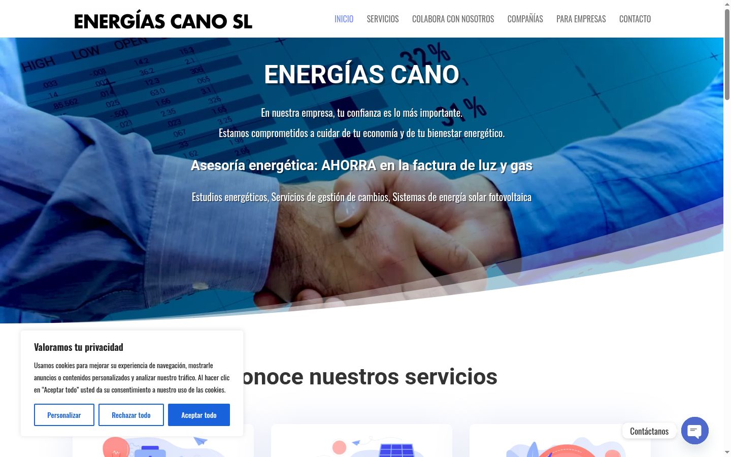 Screenshot of the consent banner shown before any interaction