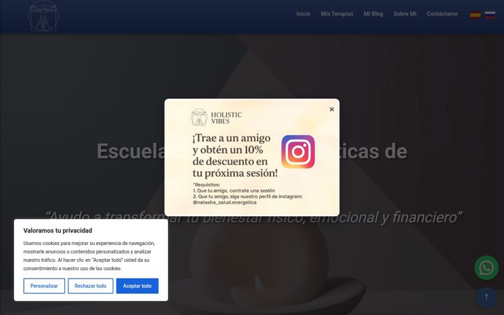 Екранна снимка на energiasholisticas.es