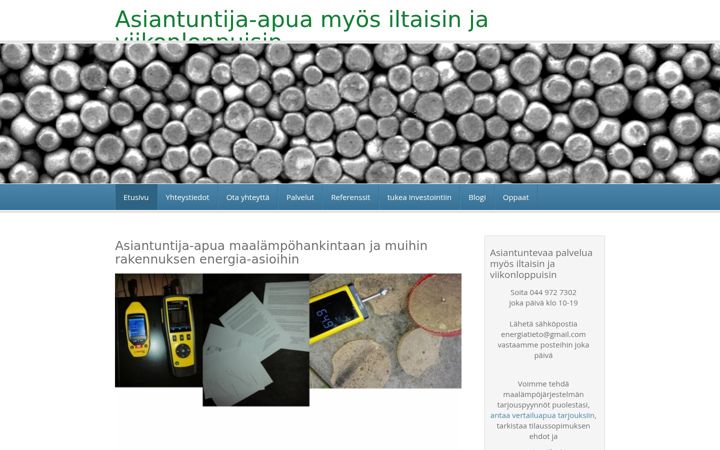 Екранна снимка на energiatietoa.fi