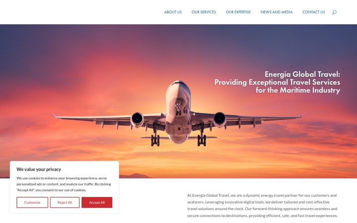 Screenshot of energiatravel.com