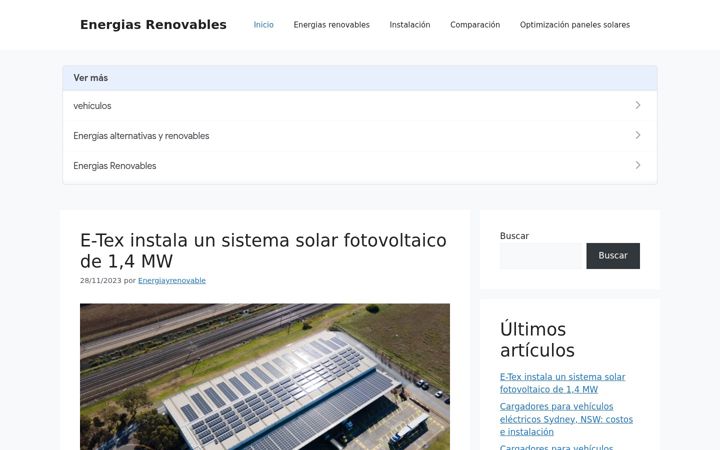 Екранна снимка на energiayrenovable.es